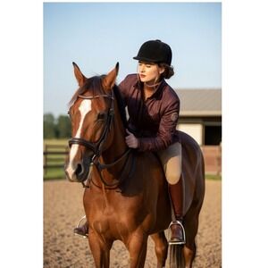 Irideon Riding Wear Jacket Iridescent Plum Quilted S Equestrian Crest Puffer